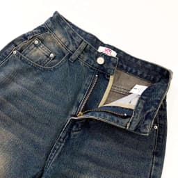 Thumbnail Quần jean ống rộng denim nữ VMSTYLE cạp cao trơn lai thường wash màu cao cấp basic đi học QJR00196 3