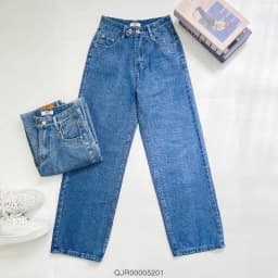 Thumbnail Quần jean ống rộng nữ VMSTYLE, Quần jeans ống suông cạp cao 2 nút ngang dễ phối đồ đi chơi N99 - QJR00005 3