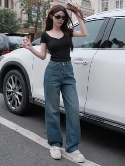 Thumbnail Quần jean ống rộng nữ WASH màu cao cấp TiQi Jeans B2-320 1