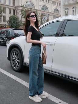 Thumbnail Quần jean ống rộng nữ WASH màu cao cấp TiQi Jeans B2-320 2