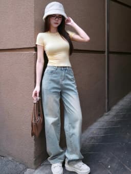 Thumbnail Quần jean ống rộng nữ WASH màu cao cấp TiQi Jeans B2-320 3