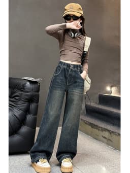 Thumbnail Quần Jean Ống Rộng Phong Cách Thời Trang Cho Các Bé Gái Dưới 1m7 Quần Bò Ống Suông - Babimama - J106 2