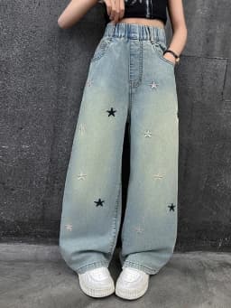 Thumbnail Quần Jean Ống Rộng, Quần Bò Ống Xuông Phong Cách Thời Trang Cho Các Bé Gái Cao Dưới 1m7 - Babimama - J98 1