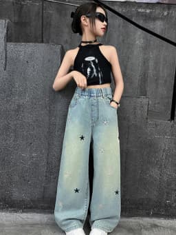Thumbnail Quần Jean Ống Rộng, Quần Bò Ống Xuông Phong Cách Thời Trang Cho Các Bé Gái Cao Dưới 1m7 - Babimama - J98 3