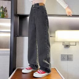 Thumbnail Quần Jean Ống Rộng, Quần Bò Ống Xuông Phong Cách Thời Trang Cho Các Bé Gái Cao Dưới 1m7 - Babimama - J03 3