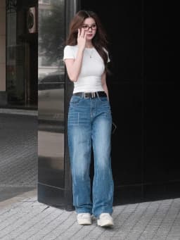 Thumbnail Quần jean ống suông xước TiQi Jeans B2335 1