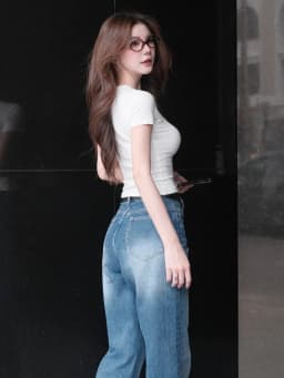 Thumbnail Quần jean ống suông xước TiQi Jeans B2335 4