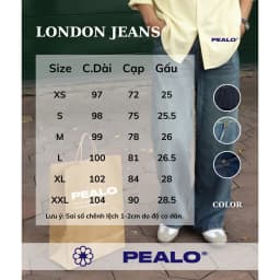 Thumbnail Quần Jean PEALO Unisex Form rộng chất liệu Jeans cotton thoải mái 4