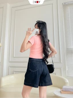 Thumbnail Quần Jean Short Nữ Form Ngố Năng Động, Trẻ Trung Dễ Phối Đồ ENVY JS57 1