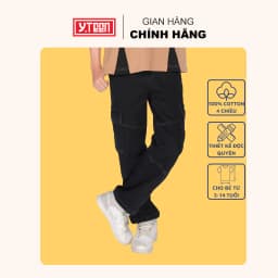 Thumbnail Quần Jean Túi Hộp 2 Màu Cho Bé Trai Từ 37-62KG, Từ 10-16 Tuổi Vải Cotton Mềm Thoải Mái EQY019-4 1