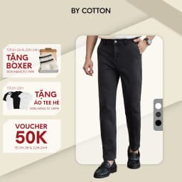 Thumbnail Quần Jeans Dài Nam Cao Cấp Form Quần Trousers 01 Thoải Mái 3 Màu  BY COTTON 1
