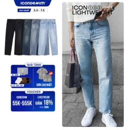 Thumbnail Quần jeans nam ICONDENIM, quần bò ống đứng, dáng suông, công nghệ Lightweight siêu nhẹ, chống nhăn tốt ICON105 1