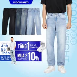 Thumbnail Quần jeans nam ICONDENIM, quần bò ống đứng, dáng suông, công nghệ Lightweight siêu nhẹ, chống nhăn tốt ICON105 2