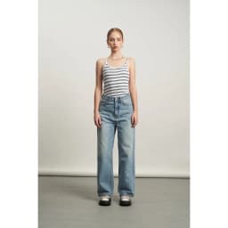 Thumbnail Quần jeans nữ PIERRE ống rộng dáng suông màu xanh wash KHÂU BY CQ 3