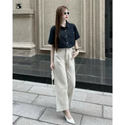 Thumbnail Quần jeans nữ Twentyfive ống suông dáng lửng, cạp cao tôn dáng vải dày mịn 5649 3