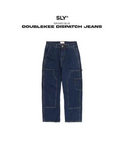 Thumbnail Quần Jeans ống suông SLY Double Knee Washed Blue 2