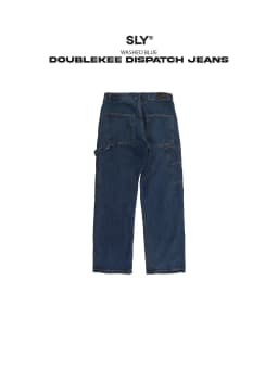 Thumbnail Quần Jeans ống suông SLY Double Knee Washed Blue 4