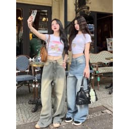 Thumbnail Quần Jeans wash 𝐊𝐢𝐥𝐥𝐬𝐲𝐬𝐭𝐞𝐦 ống rộng New Jean quần bò wash màu unisex thời trang nam nữ 2