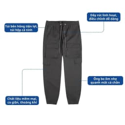 Thumbnail Quần Jogger Kaki AKUBA form Slimfit chất liệu Kaki dày dặn bền màu kiểu dáng năng động | 01R0658 1
