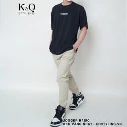 Thumbnail Quần jogger kaki co giãn KQSTYLING premium Kem Vàng nhạt 1