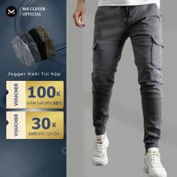 Thumbnail Quần Jogger Kaki Túi Hộp Nam MK CLEVER, vải Kaki co giãn lên form chuẩn đẹp, dáng jogger túi hộp khỏe khoắn, nam tính 1