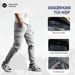 Thumbnail Quần Jogger Kaki Túi Hộp Nam MK CLEVER, vải Kaki co giãn lên form chuẩn đẹp, dáng jogger túi hộp khỏe khoắn, nam tính 3