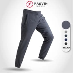Thumbnail Quần Jogger Nam 01 lớp FASVIN Chất Vải Gió Cao Cấp, Thể Thao Khoẻ Khoắn, Cạp Chun Vận Động Thoải Mái DC20424.HN 1