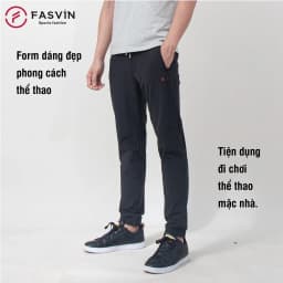 Thumbnail Quần Jogger Nam 01 lớp FASVIN Chất Vải Gió Cao Cấp, Thể Thao Khoẻ Khoắn, Cạp Chun Vận Động Thoải Mái DC20424.HN 4