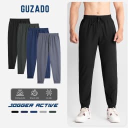Thumbnail Quần Jogger Nam GUZADO Chất Vải Gió Cao Cấp, Thể Thao Khỏe Khoắn, Cạp Chun Vận Động Thoải Mái GDC02. 1
