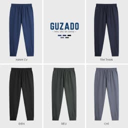 Thumbnail Quần Jogger Nam GUZADO Chất Vải Gió Cao Cấp, Thể Thao Khỏe Khoắn, Cạp Chun Vận Động Thoải Mái GDC02. 2