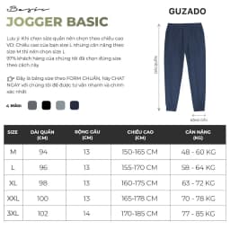 Thumbnail Quần Jogger Nam GUZADO Chất Vải Gió Cao Cấp, Thể Thao Khỏe Khoắn, Cạp Chun Vận Động Thoải Mái GDC02. 3