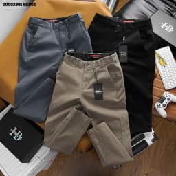 Thumbnail Quần kaki cạp chun ẩn new ss Heboz 3M, quần dài nam trơn form slimfit - 00002381 1