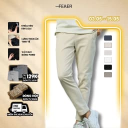 Thumbnail Quần kaki dài Basic Slimfit V2 kết hợp Sizetab co giãn, trẻ trung, thanh lịch - FEAER 1