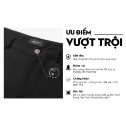 Thumbnail Quần Kaki Dài Đen 9QKKT501 Biluxury Thiết Kế Basic Bền Màu Co Giãn 3