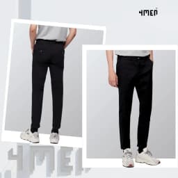 Thumbnail Quần kaki dài nam trơn 4MEN QK018 form slimfit ôm tôn dáng, vải mềm mại, co giãn tốt, trẻ trung 2