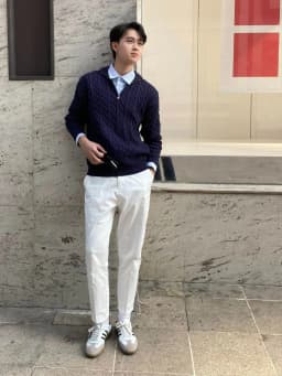 Thumbnail Quần Kaki Nam Dài Form Carrot Fit, Quần Kaki Trắng Co Dãn Cạp Mix Chun Cao Cấp DNST 1227 2