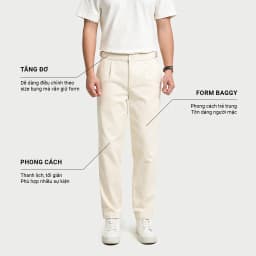Thumbnail Quần Kaki Nam KRIK Form Baggy Thanh Lịch Tối Giản Thiết Kế Tăng Đơ Tùy Chỉnh Linh Hoạt QK6543 1