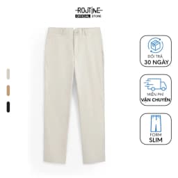 Thumbnail Quần Kaki Nam Ống Ôm Cotton Trơn Form Slim - Routine 10S23PCA008 1