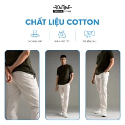 Thumbnail Quần Kaki Nam Ống Ôm Cotton Trơn Form Slim - Routine 10S23PCA008 3