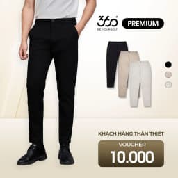 Thumbnail Quần kaki nam thương hiệu 360 Boutique quần dài nam đứng form, trẻ trung - QKTTK601 1