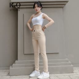 Thumbnail Quần kaki nữ KQ STYLING ống đứng ôm dáng co giãn 4 chiều mềm mịn cao cấp PVN1250 2