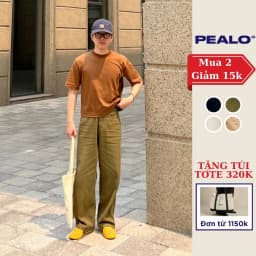 Thumbnail Quần kaki ống suông nam PEALO casual pants trơn basic chất liệu mới Loose Pants phong cách Minimalism Menswear 1