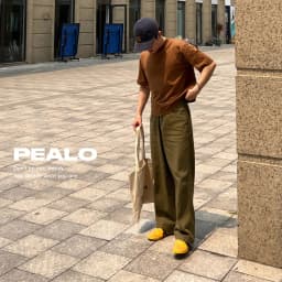Thumbnail Quần kaki ống suông nam PEALO casual pants trơn basic chất liệu mới Loose Pants phong cách Minimalism Menswear 2
