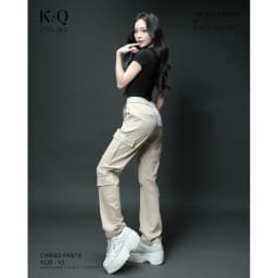 Thumbnail Quần kaki túi hộp nữ co giãn tốt KQSTYLING kaki 4 chiều mềm mịn lưng thun form đứng cao cấp - TDV2 3