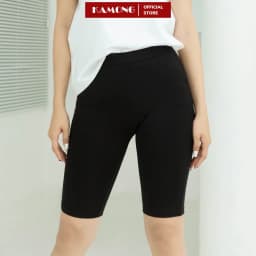Thumbnail Quần legging đùi nữ cạp cao KAMONG Nâng Mông Cao Cấp có túi vải cotton dẻo co dãn tốt dáng ngắn LG004 4
