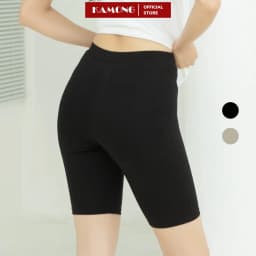Thumbnail Quần legging đùi nữ KAMONG vải cotton dẻo co dãn tốt cạp cao dáng ngắn LG001 1