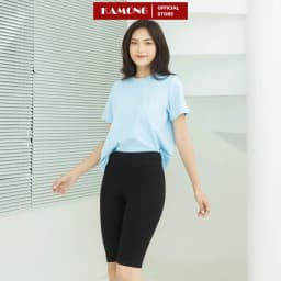 Thumbnail Quần legging ngố nữ KAMONG vải cotton dẻo co dãn tốt cạp cao dáng lửng ngắn LG002 4