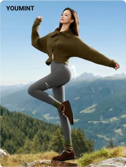 Thumbnail Quần legging nữ cạp cao YOUMINT Gen bụng, nâng mông, co giãn 4 chiều 1