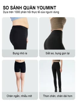 Thumbnail Quần legging nữ cạp cao YOUMINT Gen bụng, nâng mông, co giãn 4 chiều 3