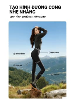 Thumbnail Quần legging nữ cạp cao YOUMINT Gen bụng, nâng mông, co giãn 4 chiều 4